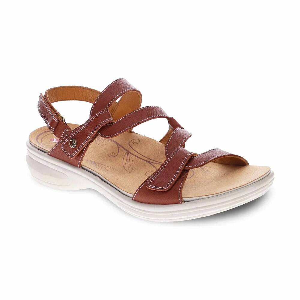 NEW REVERE women's emerald sandal in cognac